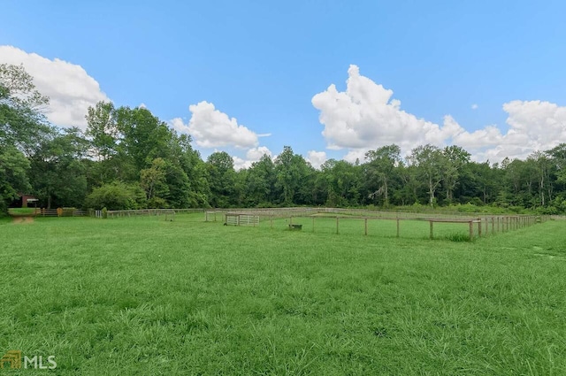 view of yard featuring a rural view