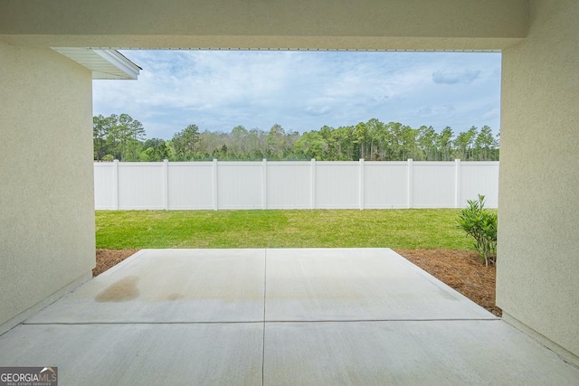 view of yard featuring a patio