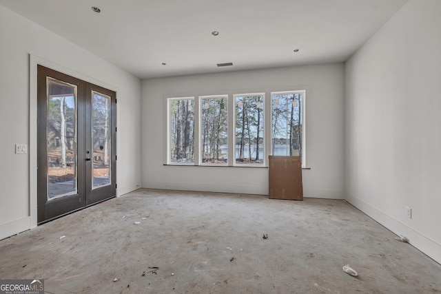 empty room with french doors