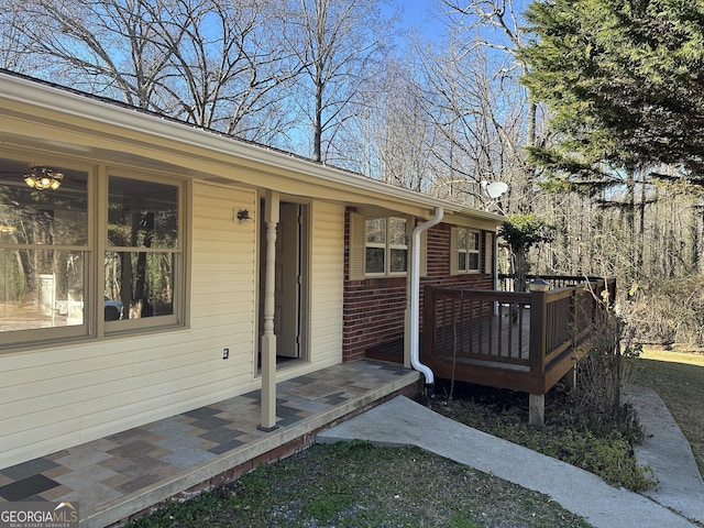 doorway to property featuring a deck