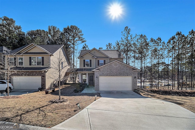 view of property featuring a garage