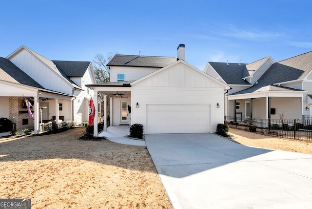 view of front of house with a garage