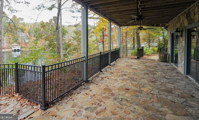 view of patio / terrace with ceiling fan