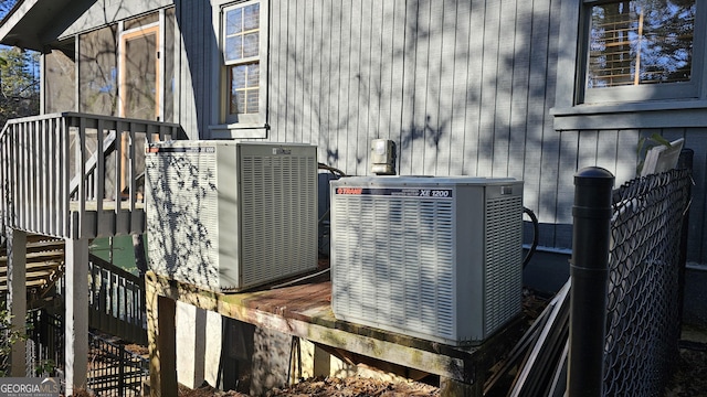 exterior details featuring central AC unit