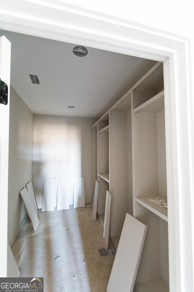 view of walk in closet