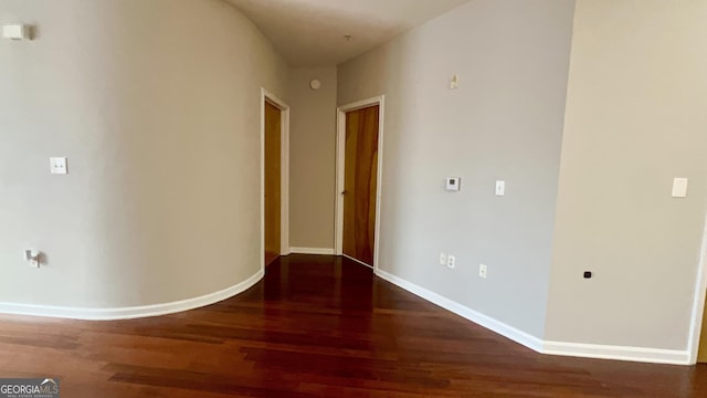 hall featuring dark hardwood / wood-style flooring