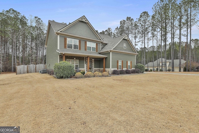 craftsman house with cooling unit