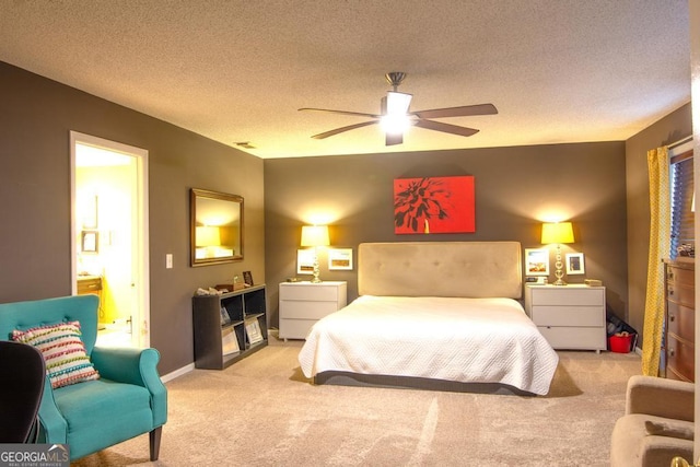 bedroom featuring carpet and ceiling fan