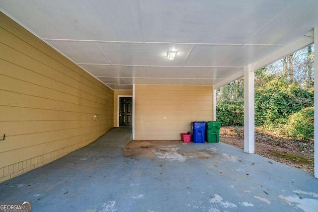 view of patio with a carport