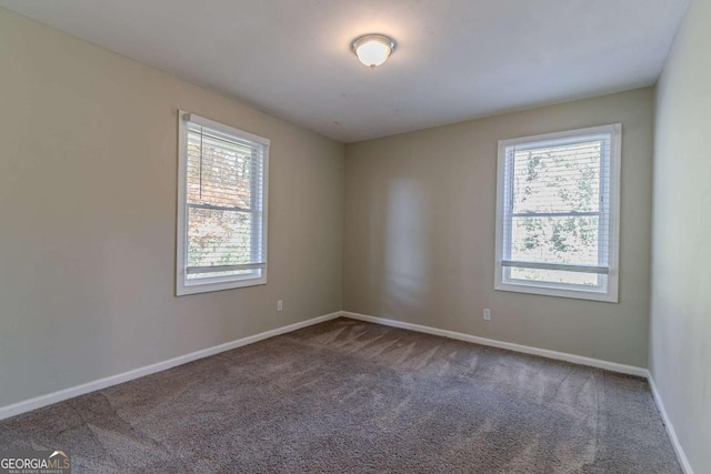 view of carpeted spare room