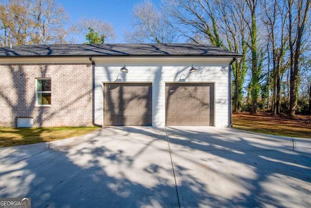 view of garage