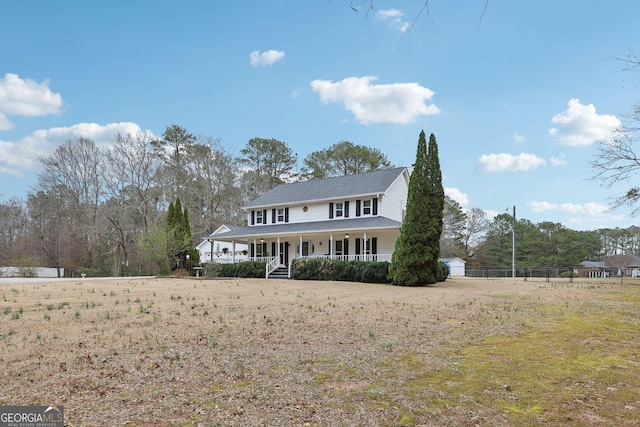 view of front of house featuring covered porch