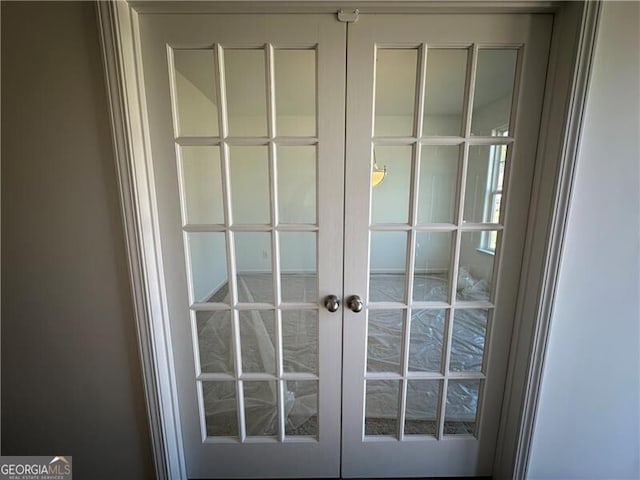 doorway to outside with french doors