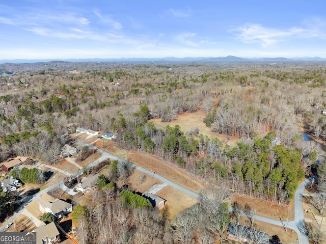 bird's eye view featuring a mountain view