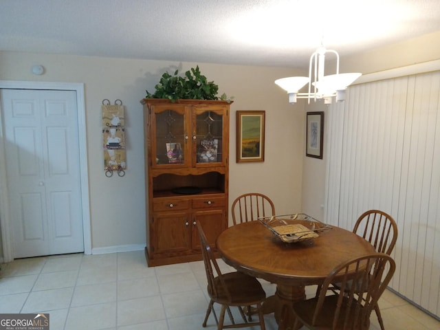 dining area with a chandelier