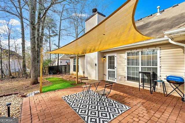 view of patio / terrace with a grill