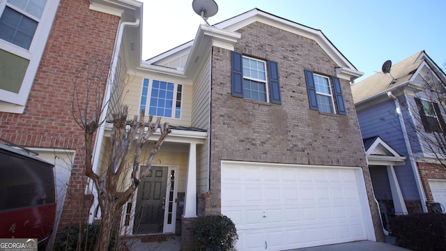 view of front facade with a garage