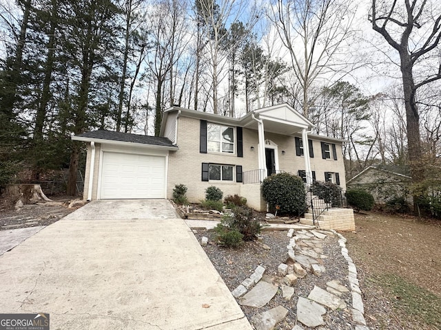 view of front of house with a garage