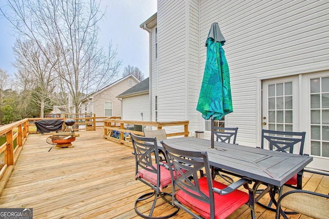 view of wooden deck