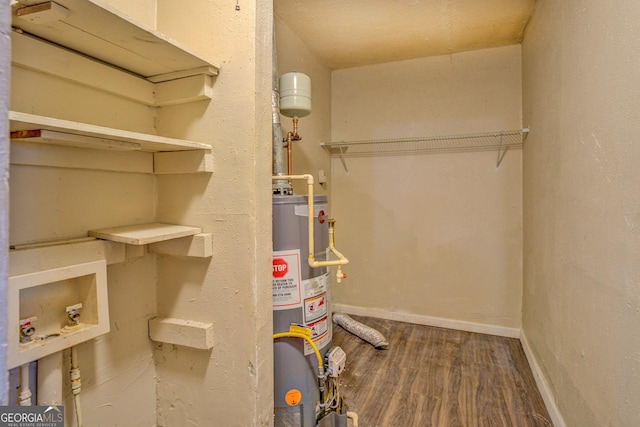 storage room with gas water heater