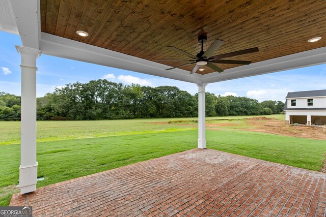 view of patio / terrace with ceiling fan