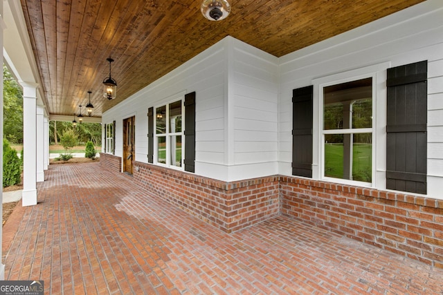 view of patio with covered porch