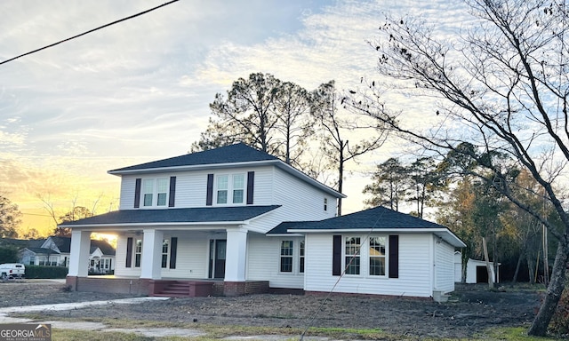 view of front of house featuring covered porch