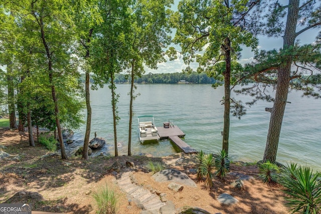 view of water feature featuring a boat dock