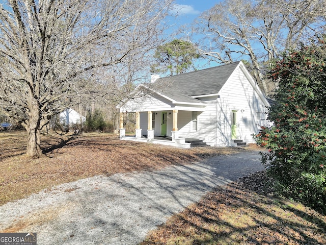 view of front of home with a porch