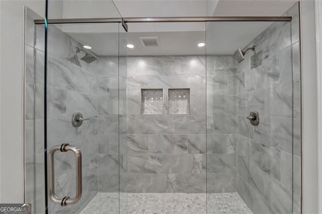 bathroom featuring walk in shower