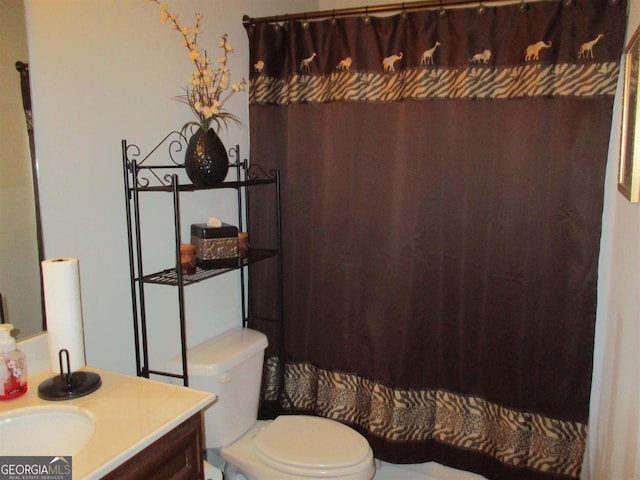 bathroom with vanity and toilet