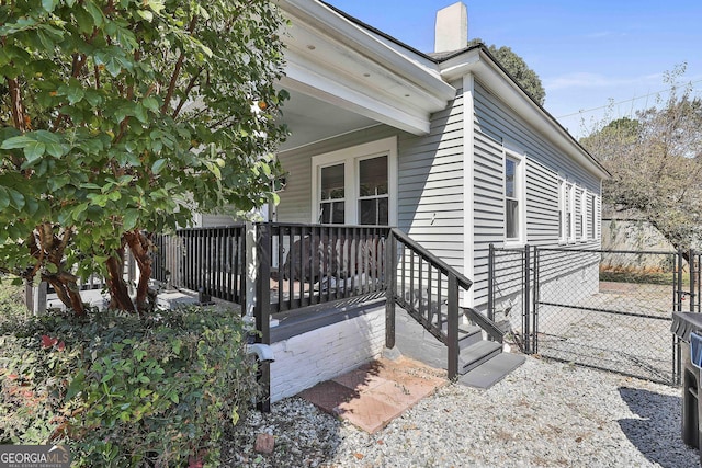 exterior space with covered porch