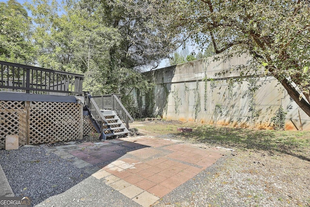 view of patio with a deck