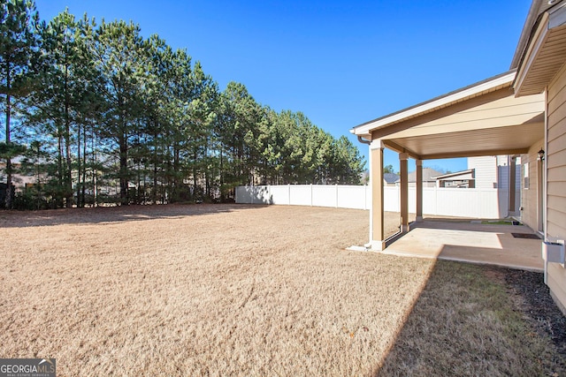 view of yard featuring a patio