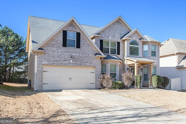 view of property featuring a garage