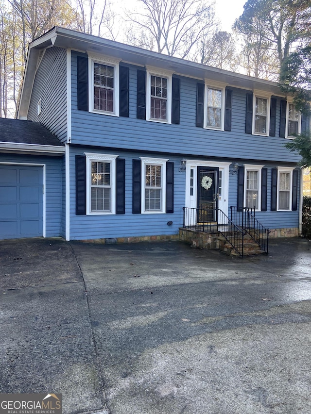 colonial house with a garage