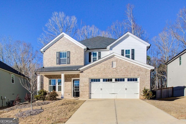 view of property with a garage