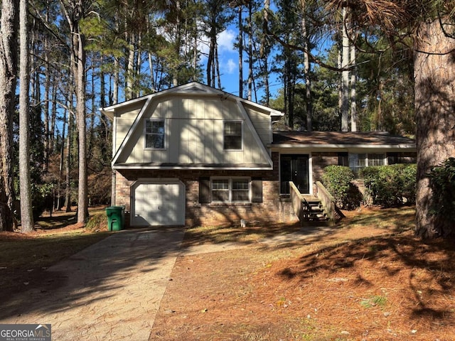 split level home featuring a garage