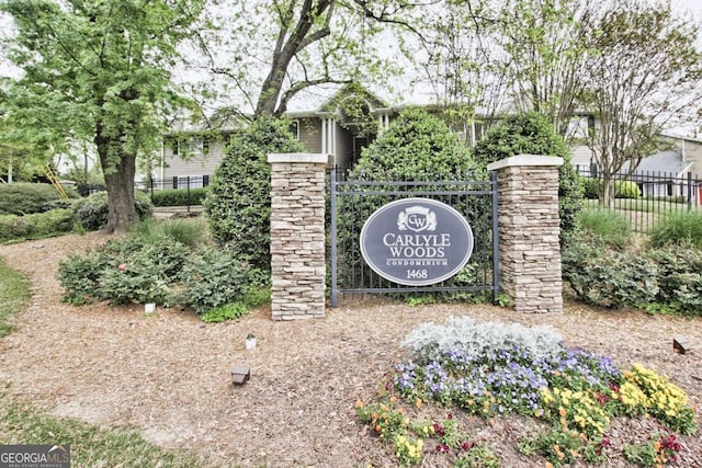 view of community sign