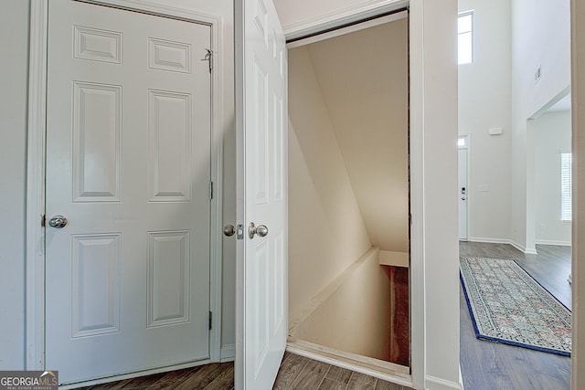 bathroom featuring hardwood / wood-style flooring