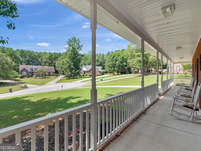 view of patio featuring covered porch