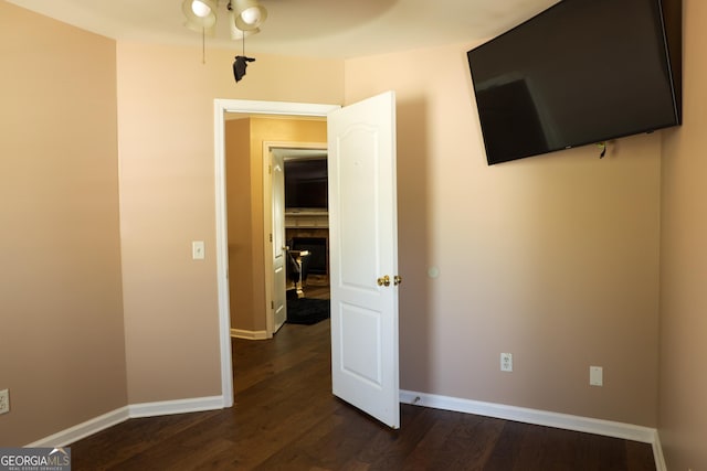 interior space featuring dark wood-type flooring