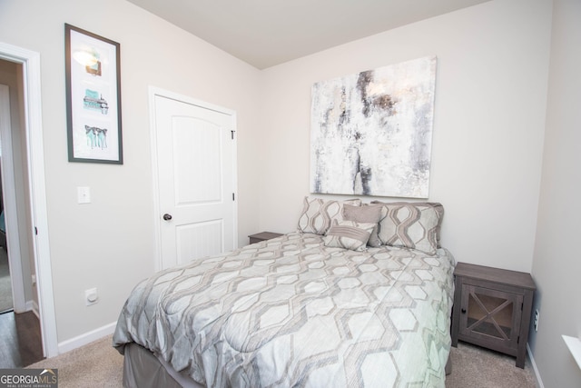 bedroom with carpet floors