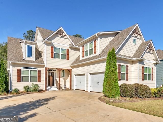 view of front of home featuring a garage