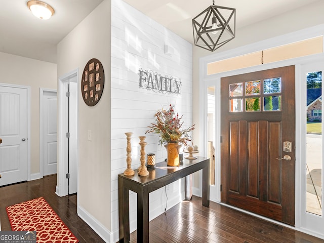 entryway featuring dark hardwood / wood-style flooring