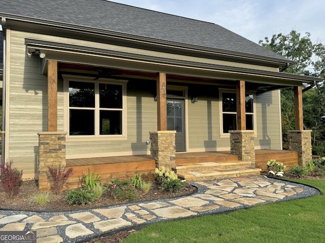 view of front of home featuring covered porch