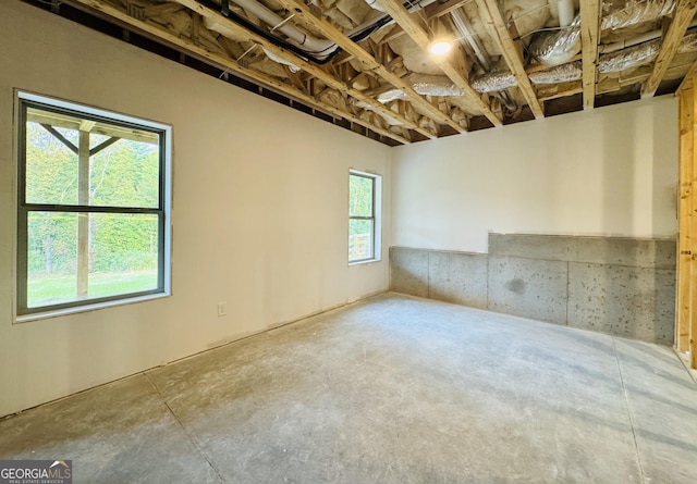 basement featuring a wealth of natural light