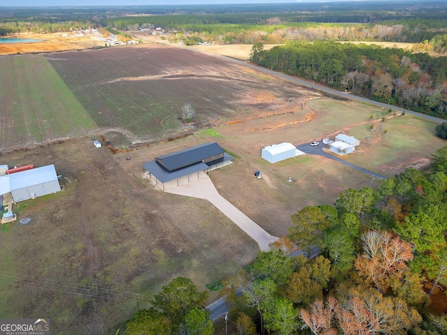 drone / aerial view with a rural view