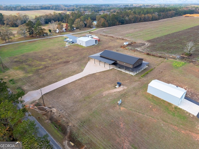 drone / aerial view featuring a rural view