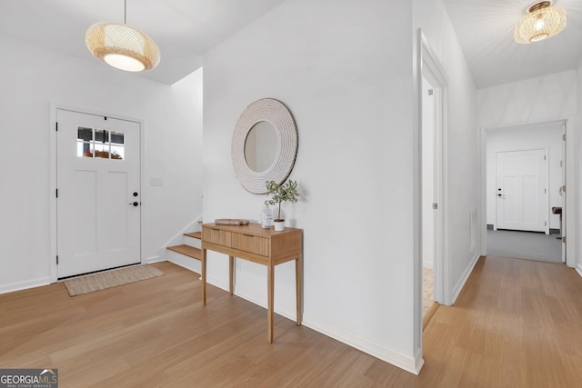 entryway featuring light hardwood / wood-style flooring